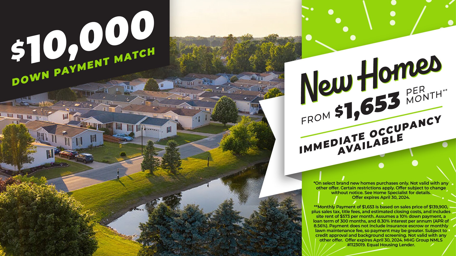 New Homes $5,000 Down Payment Match